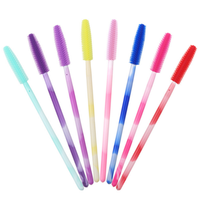 Baguette de mascara en silicone jetable Spoolies à cils souples Poignée colorée Extension de cils Outils de nettoyage