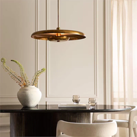 Luminaire suspendu en laiton de style moderne du milieu du siècle, lampe de plafond vintage en forme de dôme, lustre rétro en laiton pour îlot de cuisine et salle à manger