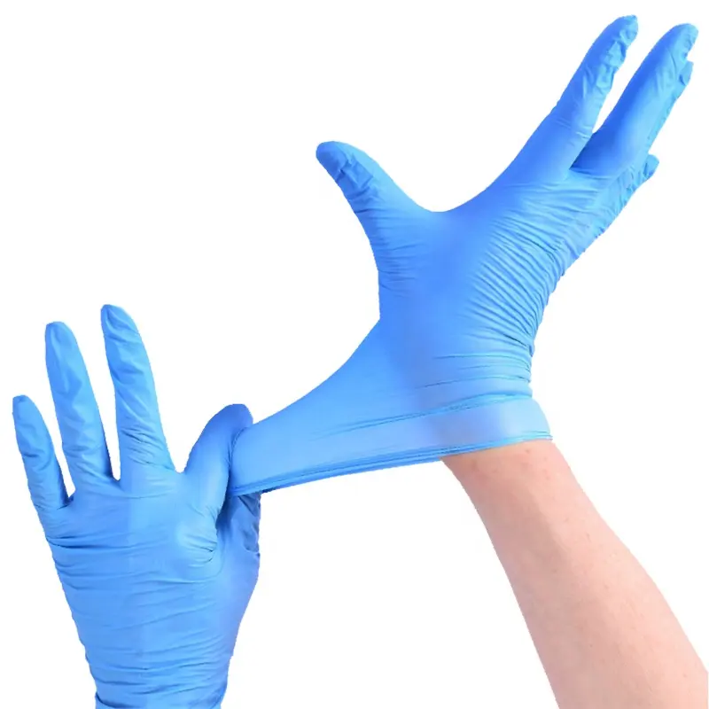 100 PCS/Box Examination Food Grade Restaurant Household Tattoo Gloves Disposable Blue Nitrile Gloves Powder Free Intco