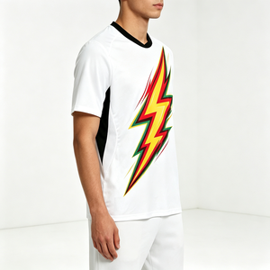 T-shirt de sport personnalisé pour homme, séchage rapide, imprimé, manches courtes, col en V, manches raglan, jersey, vêtements de sport pour l'entraînement - Product Image 3