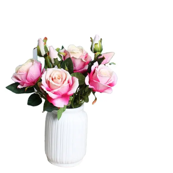 Hot Selling Minimalist Wedding Decorative Multiple Colour Flowers Artificial Roses With Pots