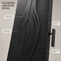 Porte intérieure en bois massif sur mesure, fabrication directe d'usine, design sculpté en 3D, porte en MDF pour appartement/hôtel/villa