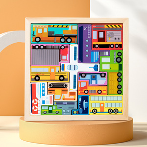 Blocs de construction à thème Bloc de construction en bois Puzzle Jouet éducatif pour enfants Jouets de développement intellectuel du cerveau - Product Image 5