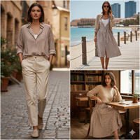 Expédition en 3 jours Tissu de chemise en lin rayé 100% polyester 150 g/m² pour le printemps et l'été