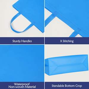 Sac à provisions en tissu non tissé réutilisable écologique personnalisé fourre-tout <span class=keywords><strong>d</strong></span>'épicerie recyclable avec logo imprimé - Product Image 4