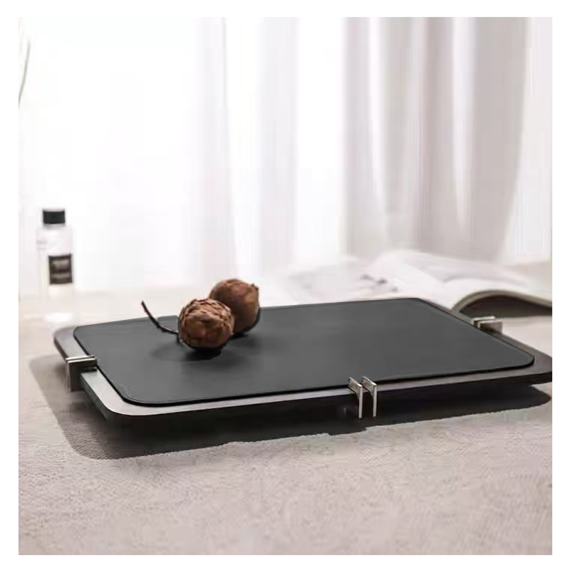 Customized Black Lacquerware Serving Tray Metal