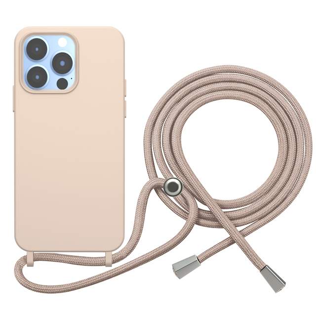 Premium Silicon Phone case with Shoulder Strap Neckband Crossbody Phone Lanyard for iPhone 11 12 13 14 15 16 Pro Max Plus
