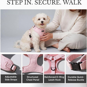 Imbracatura per Cani Morbida, Imbottita e Senza Strappi |   Gilet leggero e traspirante a sgancio rapido con motivo a cuori, regolabile e sicuro - Product Image 5