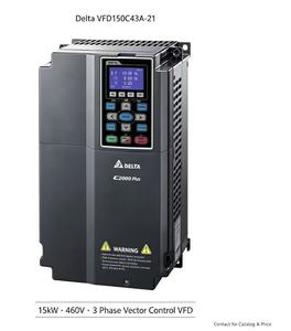 Variateur de fréquence Delta VFD150C43A-21 C2000 Plus VFD 15kW 460V triphasé pour moteur AC en stock - Product Image 1