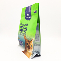 Vente en gros Sacs à fond plat pour aliments secs en aluminium avec zip-lock pour chats