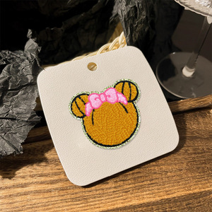 Hongjie Embroidery <b>Minnie</b> <b>Mouse</b> Head Patches Iron On Self Adhesive Round For Bags <b>Clothing</b> - Product Image 4