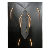 Puerta Pivotante de Madera de Seguridad con Diseño Personalizado y Grabado 3D de Lujo, Puertas Frontales de Aluminio para Exteriores de Villas y Casas