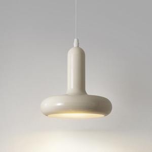 Bauhaus Style Creamy White LED Iron <b>Pendant</b> Lamp with Adjustable Height Middle Size for Bedroom Hallway Dining Room - Product Image 1