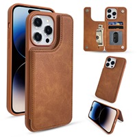 Étui de téléphone portable en cuir PU antichoc avec support magnétique multifonction et lanière personnalisable pour cartes – Design professionnel
