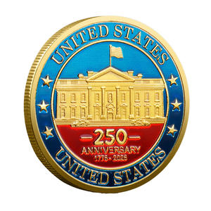 库存金属工艺品美国250周年爱国主义纪念品纪念挑战硬币电镀铁镀金冲压加工 - Product Image 3
