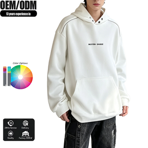 Sweat-shirt à capuche avec boutons pression au col, imprimé lettres simple, style unisexe - Product Image 1