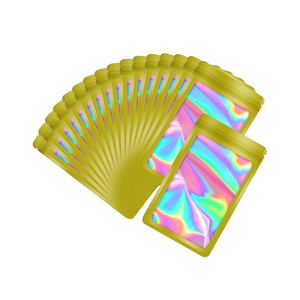 High Quality Holographic Mylar <b>Bags</b> With Strong Resealable Closure Durable <b>Storage</b> For Snacks Coffee And <b>Food</b> Packaging - Product Image 1