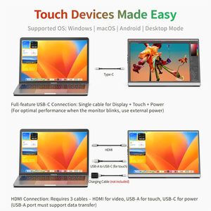 <span class=keywords><strong>Pantalla</strong></span> Táctil Portátil de 14 Pulgadas para Laptop 2560x1600, 16:10, Monitor de Viaje con Vidrio Templado, 100% SRGB, USB y HDMI - Product Image 2