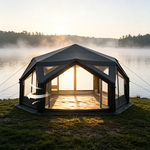Grande tente de <span class=keywords><strong>camping</strong></span> gonflable hexagonale, hauteur 3,1 m, tissu TC 320g, imperméable, pour le <span class=keywords><strong>camping</strong></span> en groupe - Product Image 4