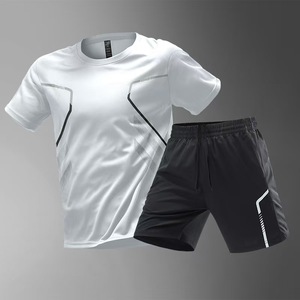 Conjunto Deportivo de Seda de Hielo para Hombre, Camiseta de Secado Rápido para Correr, Shorts, Ropa de Fitness de Verano, Equipamiento para Entrenamiento de Fútbol - Product Image 3