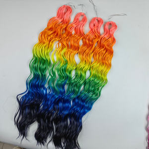 Extensiones de Cabello Sintético Trenzado Ondulado Profundo de <span class=keywords><strong>Anna</strong></span>, 24 Pulgadas, con Color de Cabello Trenzado Ondulado al Agua, Rizos de Ganchillo Retorcidos - Product Image 3