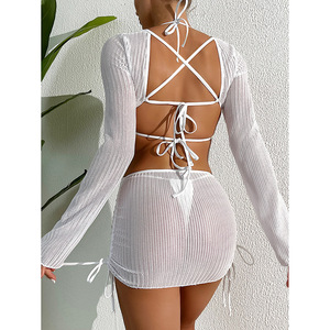 RUIQUWIN 2025 New Sexy <b>Push</b> up 3 Piece Bikini Set for Women Quick Dry Lace Backless Swimwear Party Summer - Product Image 3