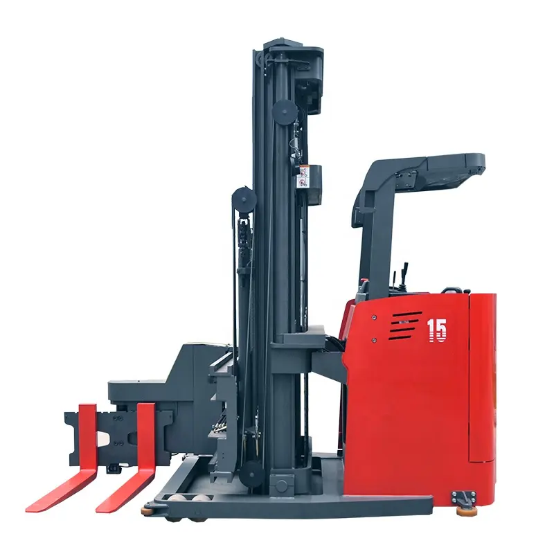 Lorong Sempit 1Ton 1.5 Ton VNA Forklift Elektrik 3 Cara Stacker Palet dengan Sistem AGV Opsional