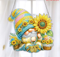 Pendentif Gnome en Peinture Diamant 3D, Broderie Diamant en Cristal, Décoration de Bureau, Tableau d'Art en Gros