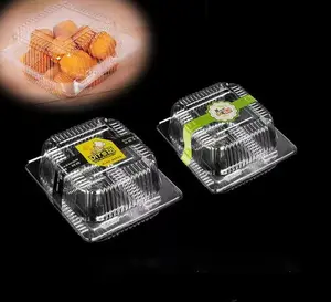 공장 맞춤 지원 사각 클리어 용기 상자 디저트 슬라이스 케이크 빵 클리어 조개 껍질 테이크 아웃 용기 상자