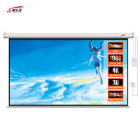 Écran de projection électrique mural/plafond en PVC blanc mat, 3D actif, 4K Ultra HD, compatible HDR, 16:9, 100 pouces