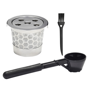 Stainless Steel Reusable K Cups Set Keurig <b>Coffee</b> Maker Multistream Technology Refillable Design Office With <b>Spoon</b> and Brush KF- - Product Image 1