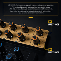 Console de mixage professionnelle TFB-12 à 12 canaux pour l'enregistrement, mixeur audio avec 99 effets DSP, alimentation fantôme 48V, USB/BT
