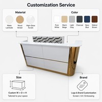 Comptoir de réception commercial moderne épaissi avec une construction métallique durable à capacité de charge accrue pour usage hôtelier