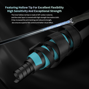 Para RANMI VIOL PLUS 40 #   Caña de Pescar de Fibra de Carbono para Jigging, Mango de EVA, Anillas de Cerámica con Guías FUJI, para Pesca en Agua Salada, Lago o Barco - Product Image 4