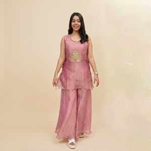 <b>Women</b>’s Heavy Salsa Fabric Embroidered <b>3</b>-<b>Piece</b> <b>Suit</b> Set with Choli & Palazzo | Handwork Sequin Ethnic Wear - Product Image 1