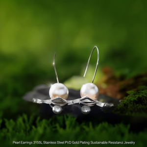ต่างหูมุก สแตนเลสสตีล 316L ชุบทอง PVD เครื่องประดับที่ยั่งยืนและทนทาน - Product Image 3