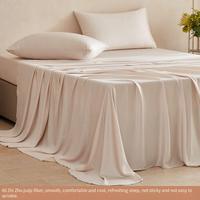 Parure de lit antibactérienne en fibre de bambou naturelle Classe A 60S, drap simple d'été, ensemble de trois pièces avec taie d'oreiller