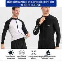 Camiseta de Protección Solar UPF50+ con Cierre Frontal, Manga Larga, Raglán, Secado Rápido, Transpirable, Elástica en 4 Direcciones, para Surf
