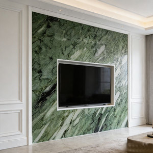 Loseta de Mármol Verde Esmeralda al por Mayor con Vetas Negras, Piedra Natural para Baño, Fondo de TV, Mesa de Comedor - Product Image 4