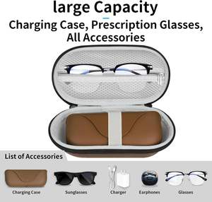 Kunden spezifische Trage tasche für <span class=keywords><strong>Ray</strong></span>-Ban Meta Wayfarer/Skyler/Headliner Smart Glasses Lade koffer Für alle Zubehörteile - Product Image 3