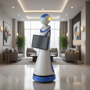 Robot CMao, Robot Inteligente de Recepción y Servicio de Bienvenida para Salas de Exposiciones Comerciales, <span class=keywords><strong>Control</strong></span> por Aplicación, Pantalla de 1080p, Almacenamiento de 32-128 GB - Product Image 1