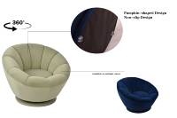 Fauteuil moderne CARLFORD en forme de citrouille, chaise pivotante en tissu vert pour enfants, fauteuil d'appoint relaxant pour chambre d'enfant et salon