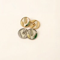 Boutons écologiques en alliage de zinc avec blocs de couleur rétro en époxy pour manteaux en cachemire et robes mi-longues – Collection Créateur de Mode