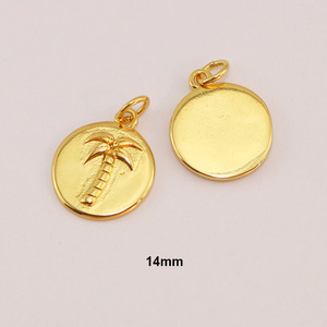 CZ9058 piccolo piccolo placcato oro 18K CZ pavimentato occhi malvagi tartaruga pianura ancora palma guardiano cherubino angelo ciondolo ciondolo medaglia - Product Image 6