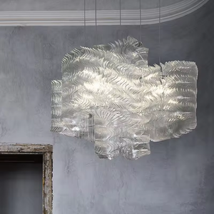 Candelabro de decoración de Arte de nuevo diseño, lámpara colgante de acrílico de cristal de estilo nórdico blanco para restaurante de Hotel en casa - Product Image 1