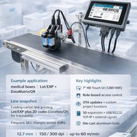 Imprimante jet d'encre thermique en ligne DOCOD T200E de haute précision pour le codage de la date sur les bouteilles de produits pour bébés