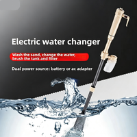 Nettoyeur de gravier d'aquarium électrique rechargeable avec sac filtrant, pompe à vide pour le changement d'eau du réservoir de poissons, alimenté par batterie/CC