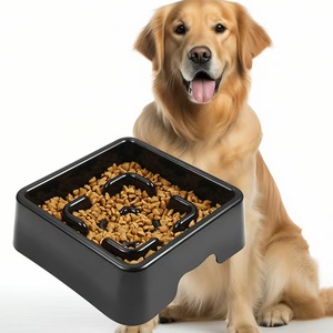 Suministros saludables para mascotas, tazón de comida lenta negro a <span class=keywords><strong>la</strong></span> moda, alimentador antihinchazón antiasfixia para reducir <span class=keywords><strong>la</strong></span> <span class=keywords><strong>obesidad</strong></span> y hacer que las comidas sean divertidas - Product Image 1