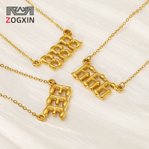 ZOGXIN 18K Gold Plated Stainless Steel Number Pendant Necklace For Women Party Gift Fashion Jewelry - Product Image 1