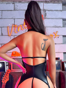 Новинка: Гладкие боди из искусственной кожи для женщин, сексуальные корректирующие боди-чокеры на бретельках, эротическое белье для спальни - Product Image 4